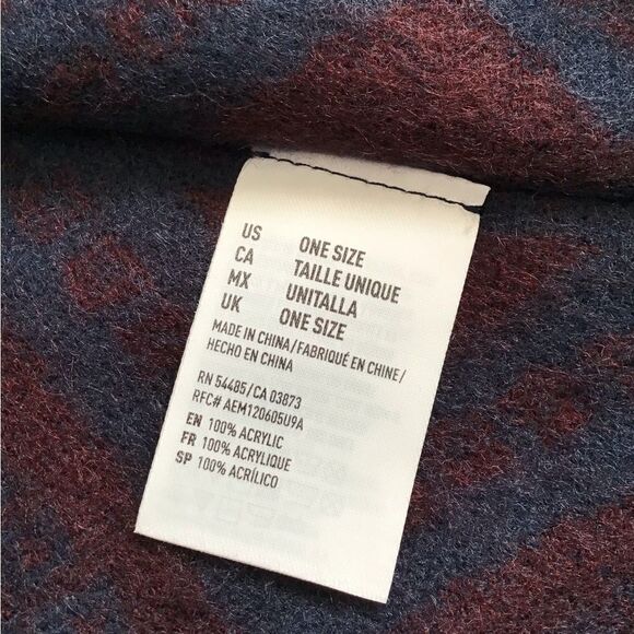 American Eagle Outfitters Southwestern Fringed Poncho Shawl One Size - Picture 7 of 9